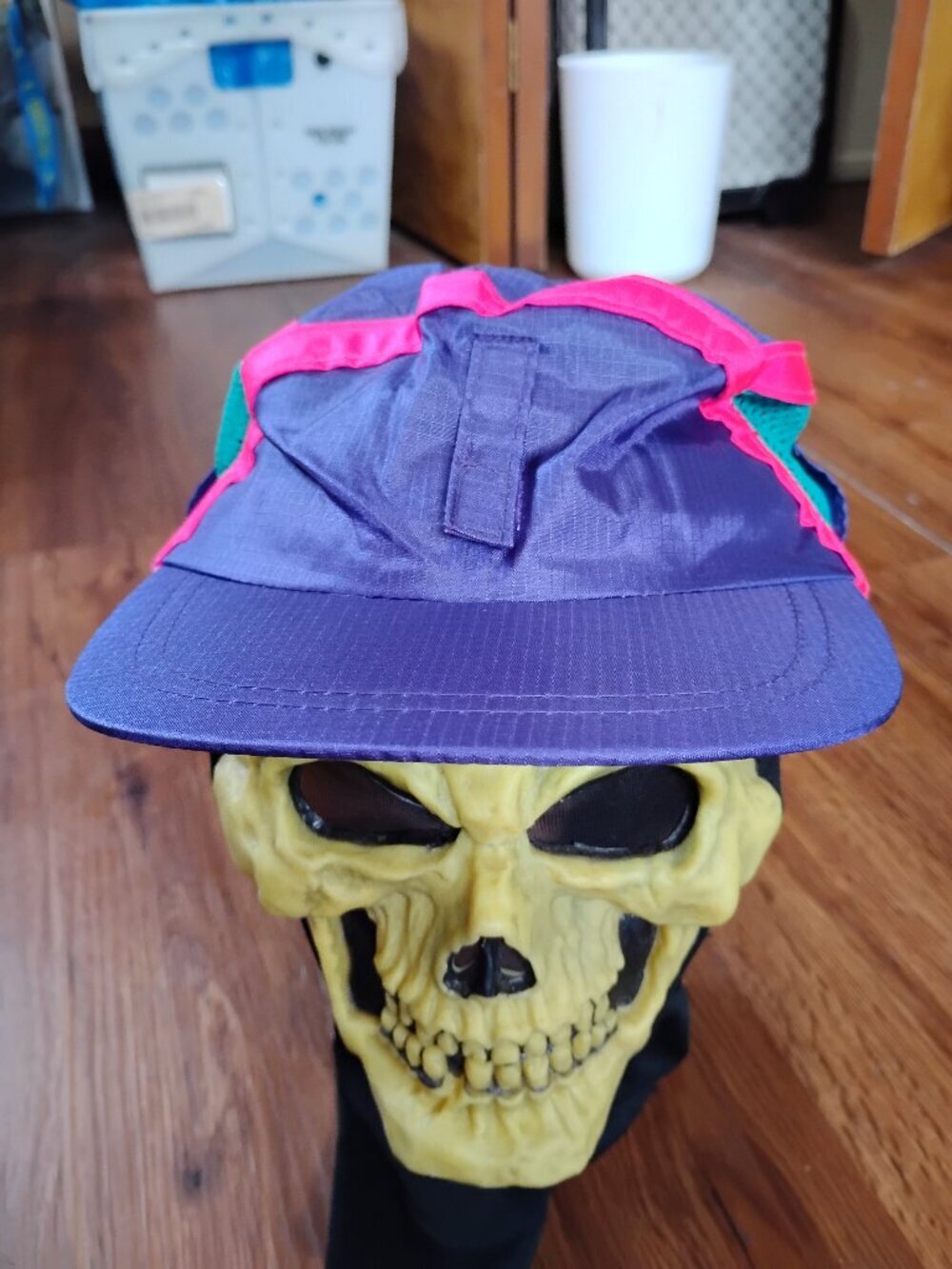 Vintage Columbia Mesh Neon Color Block Nylon Running Hat Cap